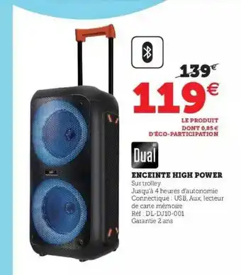 Hyper U Enceinte High Power Dual offre