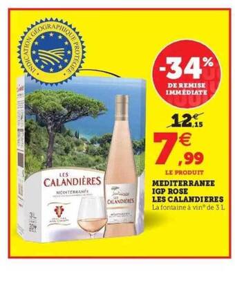 Hyper U Méditerranée Igp Rose Les Calandières offre