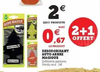 Hyper U Désodorisant Auto Arbre Magique offre