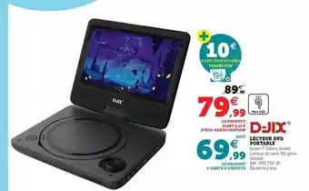Hyper U Lecteur Dvd Portable D-jix offre
