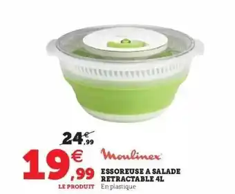 Hyper U Essoreuse à Salade Rétractable 4l Moulinex offre