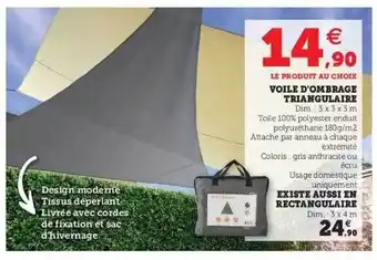 Hyper U Voile D'ombrage Triangulaire, Rectangulaire offre