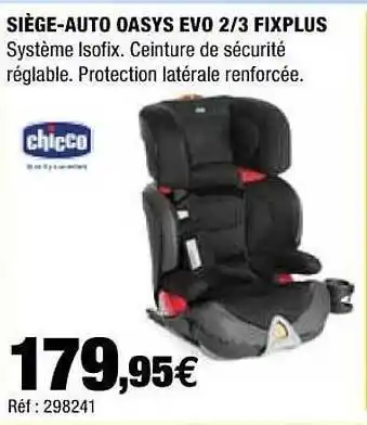 Autobacs Siège-auto Oasys Evo 2-3 Fixplus offre