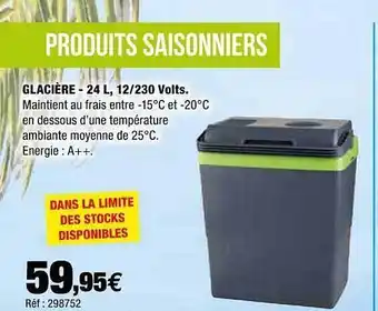 Autobacs Glacière - 24 L, 12-230 Volts. offre