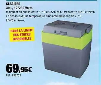 Autobacs Glacière 30 L, 12-230 Volts offre