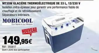 Autobacs Mt35w Glacière Thermoélectrique De 33 L, 12-230 V Mobicool offre