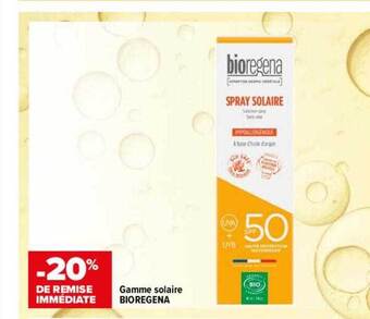 Carrefour maPara parapharmacie Gamme Solaire Bioregena offre
