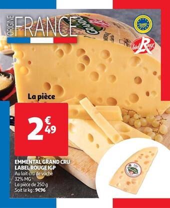 Auchan Emmental grand cru label rouge igp offre
