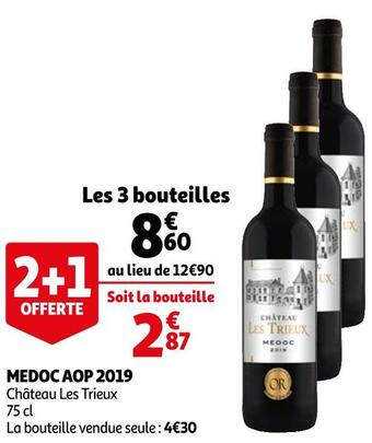 Auchan Château les trieux medoc aop 2019 offre