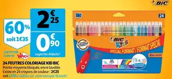 Auchan Bic 24 feutres coloriage kid offre