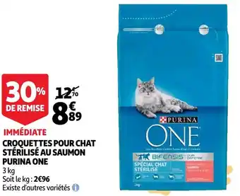 Auchan Purina one croquettes pour chat stérilisé au saumon offre