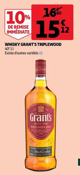 Auchan Grant's whisky triplewood offre