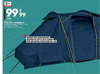 ALDI Adventuridge Tente Pour 4 Personnes offre