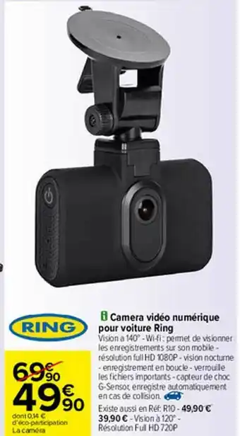 Carrefour Camera Vidéo Numérique Pour Voiture Ring offre