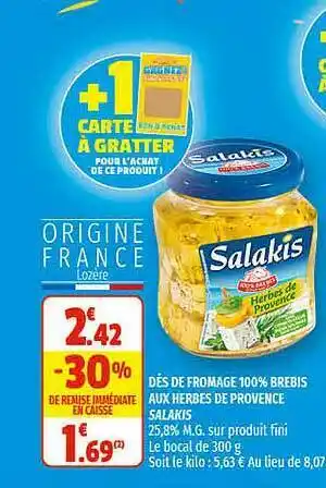 Dés De Fromage 100% Brebis Aux Herbes De Provence Salakis