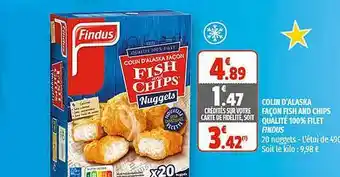 Colin D'alaska Façon Fish And Chips Qualité 100% Filet Findus