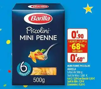 Coccinelle Express Mini Penne Piccolini Barilla offre