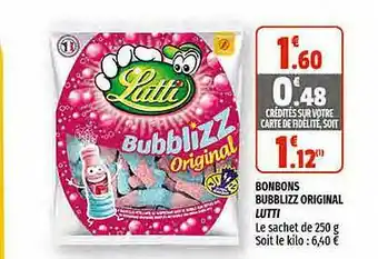 Coccinelle Supermarché Bonbons Bubblizz Original Lutti offre