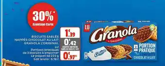 Coccinelle Supermarché Biscuits Sablés Nappés Chocolat Au Lait Granola L'original Lu offre