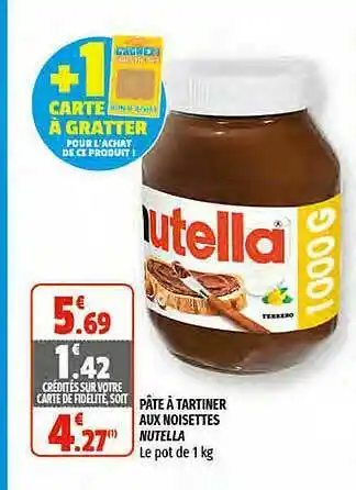 Coccinelle Supermarché Pâte à Tartiner Aux Noisettes Nutella offre