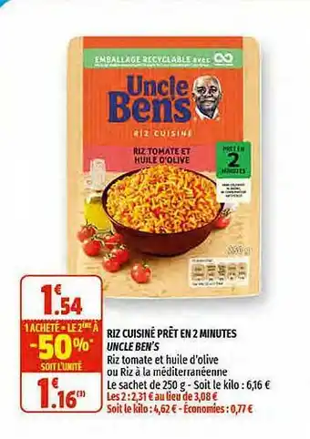 Coccinelle Supermarché Riz Cuisiné Prêt En 2 Minutes Uncle Ben's offre