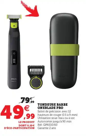 Hyper U Tondeuse Barbe Oneblade Pro offre