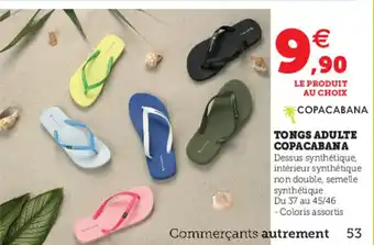 Hyper U Tongs Adulte Copacabana offre