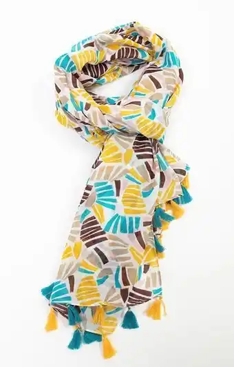 Foulard imprimé avec pompons