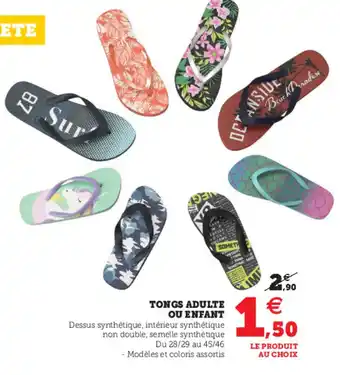 Hyper U Tongs Adulte Ou Enfant offre