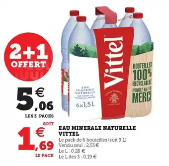 U Express VITTEL eau minerale naturelle offre