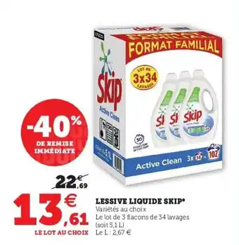 U Express SKIP lessive liquide skip offre