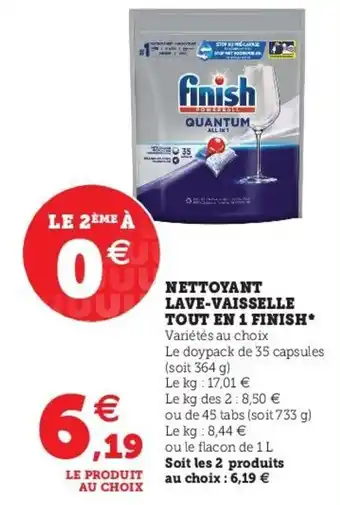 U Express FINISH nettoyant lave-vaisselle tout en 1 offre