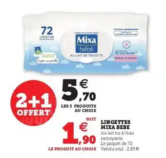U Express MIXA BEBE lingettes offre