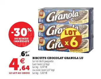 U Express GRANOLA LU bisucits chocolat offre