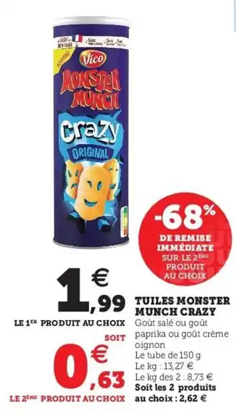 U Express CRAZY tuiles monster munch crazy offre