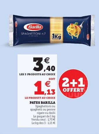 U Express BARILLA pates offre