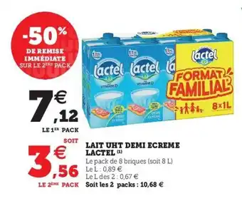 U Express LACTEL lait uht demi ecreme lactel offre