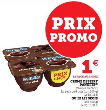 U Express DANETTE creme dessert offre
