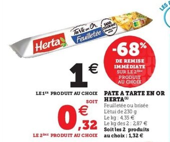 U Express HERTA pate a tarte en or offre