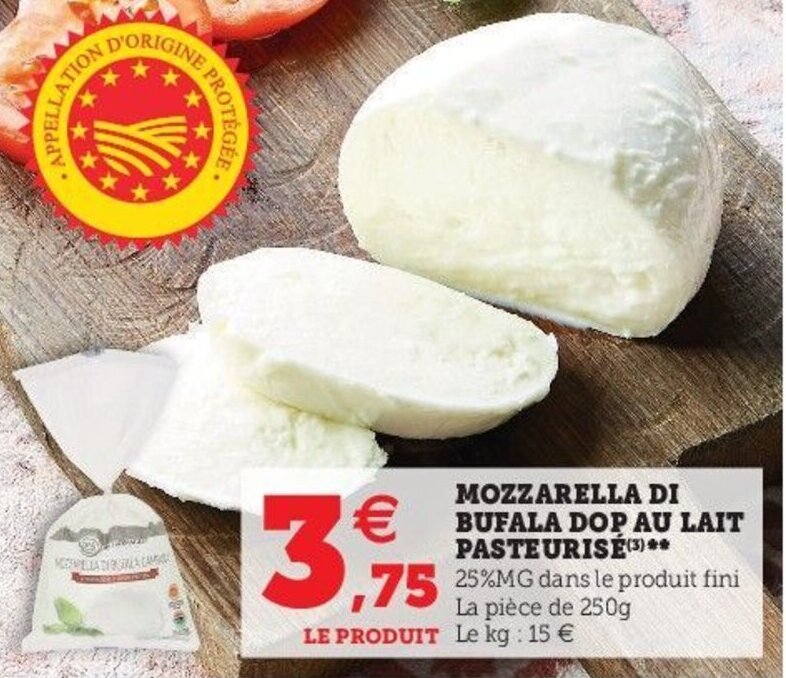 mozzarella lait pasteurisé