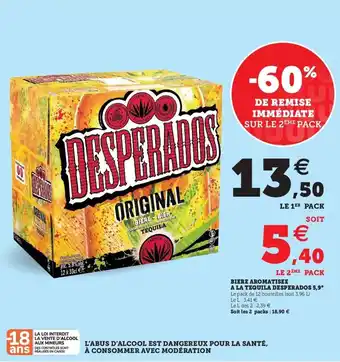 U Express DESPERADOS biere aromatisee a la tequila desperados 5,9 offre