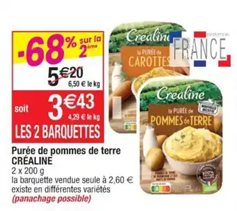 Cora x Carrefour CRÉALINE purée de pommes de terre offre