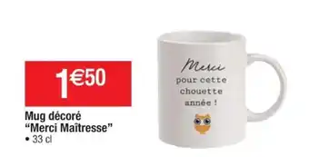 Cora x Carrefour "Merci maîtresse" mug décoré offre