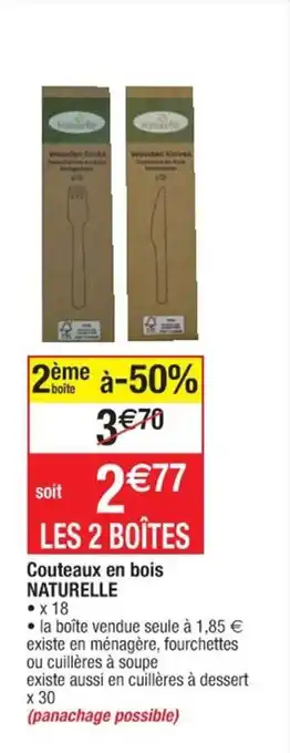 Cora x Carrefour NATURELLE couteaux en bois offre