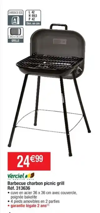 Cora x Carrefour VERCIEL barbecue charbon picnic grill offre
