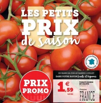 Super U Tomate ronde en grappe offre