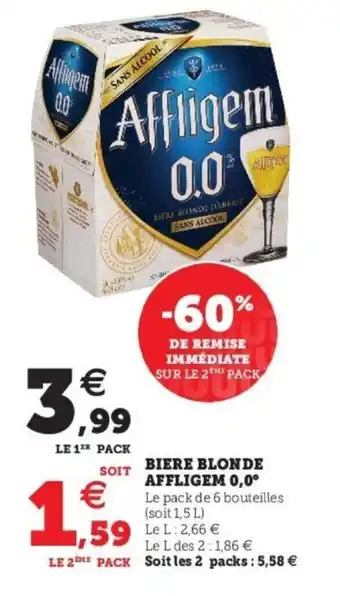 Super U Biere blonde affligem 0,0 offre