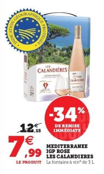Super U Mediterranee igp rose les calandieres offre