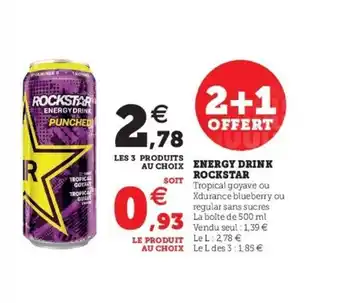 Super U Energy drink rockstar offre