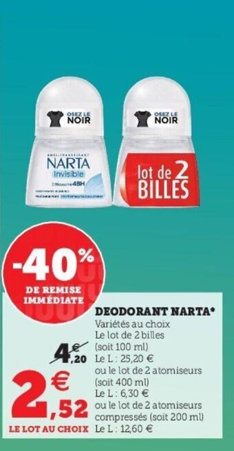 Super U Deodorant narta offre